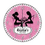 케이엔케이스튜디오 | Luxury Rose Gold Glitter Personalized Nail Salon Wall Clock for Beauty Studio Decor Sparkly Technici : 홀리센스