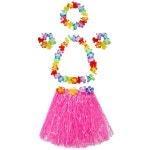 파티 비치 댄스 팬시 드레스, 멀티컬러, 2세트 꽃 코스튬이 포함된 투두 엘라스틱 하와이안 훌라 잔디 스커트 Classic Color : 트렌크로스... 