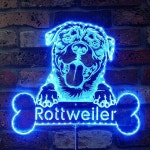 로트와일러 개 RGB 다이내믹 글램 LED 표지판 - 컷 투 엣지 모양 스마트 3D 장식 멀티컬러 사이니지 st06s66-fnd-p0076-tm : 포멜로웨이브