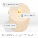 화이트 스완 스노우플레이크 플레임리스 LED 캔들, 3 2인치 x 4 5인치, 무빙 플레임, 세이프 타이머 기능, , 배터리 작동 홈 데코 : 마사루트