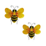 가정, 정원, 울타리, 파티오를 위한 2팩 10인치 유리 벌 벽 예술 조형물 LIFFY 금속 야외 장식 1Pcs : 비온제