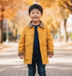 리틀밥독 키즈 봄가을옷 랜드라 점퍼 남여아 고급진 머스타드 중기장 코트 B241MJP03 : 소이주니어 리틀밥독 영천점