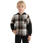 EDFTM 2Pcs 남아 의류 트레이닝복 세트 후디 플란넬 격자무늬 셔츠와 조거 팬츠 가을 겨울 봄 의상 Red 4-5T : 루픽케이