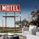 wall26 - 미국 66번 도로의 오래된 모텔 표지판 탈착식 벽 벽화 | 자가 접착식 대형 벽지 66x96 인치 Artwork - 01 66 x96 : 네모속세상