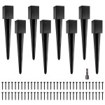 라데치 4x4 펜스 포스트 앵커 - 24피트 블랙 파우더 코팅 금속 접지 스파이크 사서함 8팩 1 Black : 소나담