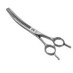 푸들 미용 가위 솜털 반려동물 숱가위 틴닝 커팅 애견 강아지 곡선 애완동물 1 7인치 커브 가위 가방 : 둘리홈