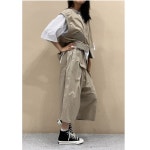 중년여성 합포 집업 베스트 크롭 조끼 PP425 : 탐탐쇼핑