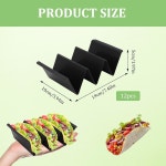 타코 홀더 12개 세트, 블랙 플라스틱 스탠드, 화요일 파티 휴일, 외출, 주말 및 생일 식기세척기 전자레인지 안전을 위해 각각 2~3개의 토르티야를... 