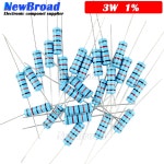 10pcs 3W 금속 필름 저항기 1 1R ~ 1M 4.7R 10R 22R 33R 47R 1K 4.7K 10K 100K 1 4.7 10 22 33 47 4K7 7.5R : sailcp