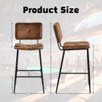 카사 2팩 산업용 바 의자 등과 발 받침대 패브릭 스웨이드 시트 및 금속 프레임이 있는 26 7 카운터 높이 당구장 팬 동굴 게임 스포츠 관람... 