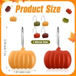 Yungyan 12개 가을 호박 샤워 커튼 후크 추수감사절 행거 화장실 장식 링 욕실 장식용 옵션 1 : 크레온