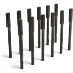 펜 볼펜 사무용품 스테이플 트루 레드 1 0MM 메드 포인트 12개 블랙 그립 : 넥스트글로브