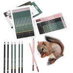 24pcs 스케치 연필 숯 펜 세트 12B-6H 예술 그림 초급 아티스트를위한 코어를 깨는 것이 쉽지 않음 : 다크템플러