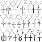 남성용 Ywevyezc 12 24PCS 십자가 목걸이 실버 체인 주얼리 세트 써지컬스틸 : 루미아핏