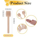 600개 미니 허니 스틱, 3인치 나무 디퍼, 작은 빗 결혼식 파티용 병용 교반기, 선물 200pcs : 꿀템잇템타운