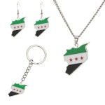 아디타라 2026 써지컬스틸 시리아 지도 깃발 목걸이 여성 남성 중동 지역 오리 열쇠고리 : 루미아핏