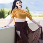 오리지널 2025 신상 벨리댄스 연습복 상의와 치마 컬러 블록 워터 거즈 공연 의상 여성용 : 칠룡산업