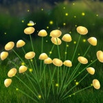 태양광 정원 조명 야외, 4팩 버섯 조명, 마당, 파티오, 경로, 축제, 결혼식, 파티, 젤리피쉬 장식을 위한 2모드 방수 반딧불 야외 - 따뜻한 흰색... 