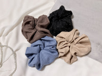 큐빅 반짝 곱창밴드 스크런치 슈슈 헤어머리끈 4 color : 노이노이noinoi