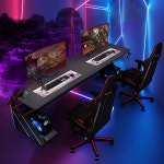 2인 컴퓨터 책상 pc 사무용 테이블 방송 게이밍 방 선반 거실 게임 넓은 서재 : OUR컴퍼니