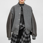 25 페이퍼문 클래식 오버사이즈 레더 슬리브 스타디움 자켓 3color : 아미고나인
