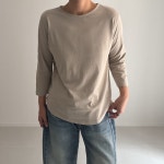 루즈핏 보트넥 7부소매 티셔츠 : 모농