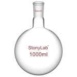 스토니랩 1000ml 유리 싱글넥 원형 바닥 플라스크 RBF, 24/40 표준 테이퍼 외부 조인트 - 1L(1리터) 25 ml : H세계로