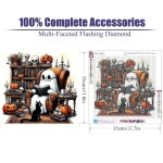 LWZAYS 다이아몬드 페인팅 키트, 할로윈 아트 홈 월 장식 선물용 풀 라운드 드릴 고스트 및 공예 키트(35x35cm) G7980-US : 글로베리즈