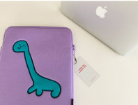 G1564 아이패드 탭 파우치 귀여운 공룡 보호케이스 퍼플 노트북 가방 휴대 : 쿠마네상점