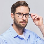 남성용 ANRRI 비처방 안경 클리어 렌즈 클래식 스퀘어 블루 프레임 여성용 : 벨로아365