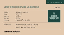 50g 로스트 오리진 라 베릴리나 게이샤 랏 187 디펄프드 퍼먼테이션, 파나마 : 존스몰로스터리