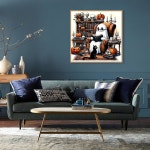 LWZAYS 다이아몬드 페인팅 키트, 할로윈 아트 홈 월 장식 선물용 풀 라운드 드릴 고스트 및 공예 키트(35x35cm) G7980-US : 글로베리즈