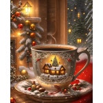 크리스마스 커피 5D 다이아몬드 페인팅 키트, 머그 아트 초보자를 위한 DIY 풀 라운드 드릴 점, 보석 홈 월 장식 12 x 16인치 G8666 : 리브앤픽샵