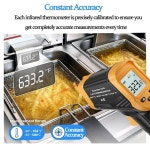 적외선 온도계, 디지털 레이저 온도계 -37 F~932 F(-32 C~400 C) IR 온도 건(사람에게 적합하지 않음) 요리, 튀김, 주방, 바비큐, 고기, 설탕... 