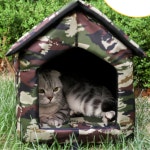 길고양이 집 고양이 숨숨집 방수 보온 길냥이 급식소 야외 실외 강아지 겨울 하우스 소형 : 퍼플펫