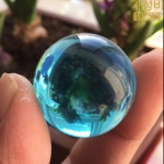 무료  10 개/몫 3cm 호수 블루 크리스탈 공 유리 핀볼 비즈 어른 소품 rockery 물고기 탱크 장식 : 파일런