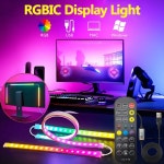 LED 잔디 램프 스마트 게이밍 LED 조명 USB PC 백라이트 24-34인치 컴퓨터 RGB 스크린 게임방 분위기 장식용 : 프리미엄파츠몰