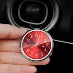 미니 차량용 시계 빛나는 색상 스틱 온 디지털 역학 석영 오토바이 장식 액세서리 : 픽업고