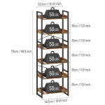 럭키스타 6단 책장, 산업용 사무실 선반 수납 정리함, 스탠딩 선반, 빈티지 거실용 금속 프레임 진열대 : allpic007