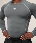 GYMSHARK 짐샤크 엘리멘트 베이스레이어 롱슬리브 컴프레션핏 티셔츠 피치그레이 : 짐스파이어