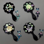 나전칠기 자개 한지 손거울 휴대용 손잡이 거울 외국인 선물 : 한국민예사