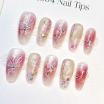 1004네일팁 나비정원1호 수제네일팁 10P C061 : 1004네일팁