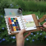 수채화 팔레트 A7 리프 휴대용 상자 페인트 트레이 여행 스케치 미술 용품 Empty acrylic box : 헬프센터