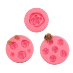 3PCS 프리미엄 실리콘 몰드 - 초콜릿 만들기용 로즈 플라워 세트 캔들 퐁당 장식 케이 : 미스틱그린마켓