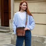 여성용 빈티지 숄더 핸드백을 위한 헤쉬 크로스바디 백 가죽 지갑 여행용 Brown : 클립베이