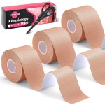 3롤 운동학 테이프 운동 테이프 탄력 방수 스포츠 2인치 X 16피트 절단되지 않은 바디 : 올마켓리테일