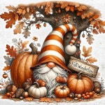 U DL 놈 다이아몬드 아트 키트, 초보자를 위한 DIY 원형 풀 드릴 5D 페인팅 가을 호박 점 그림 젬 홈 월 장식 13 78X13 78인치 Fall : 루벨린샵