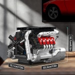 몰드 킹 10203 V8 엔진 빌딩 블록 세트, 작동하는 모델 키트 제작, MOC 엔지니어링 키트, 1169 PCS 미니 : H세계로