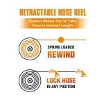 니엔루프 공구, 접이식 에어 호스 릴, 66피트, 8x12mm 파이프, 천장/벽 장착 220PSI, 66피트 : 웅이글로우