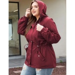 블로거러브 여성용 레인 재킷 플러스 사이즈 경량 레인코트와 후드 방수 아웃도어 바람막이 Army Gr n X Large : 아모레바이지